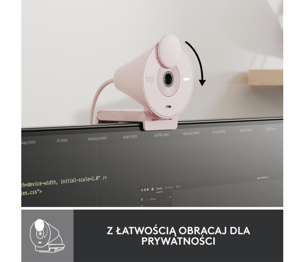 LOGITECH Brio 300 różowy 960-001448 - 1110352 - zdjęcie 10